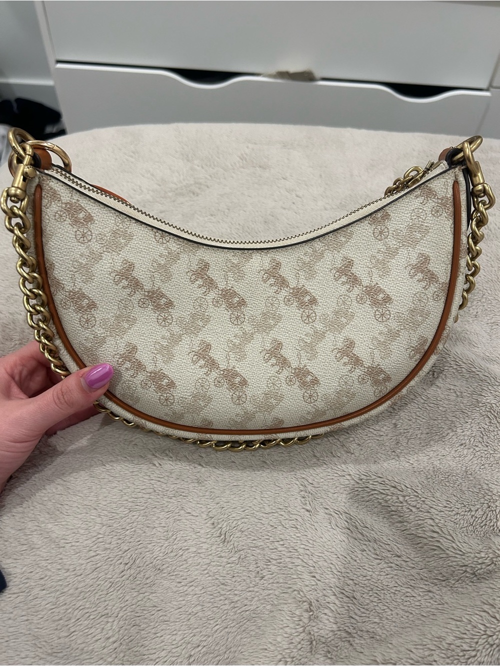 RARE Coach Mira Bag. Horse & Carriage Print. Gold Hardware. - Picture 5 of 10